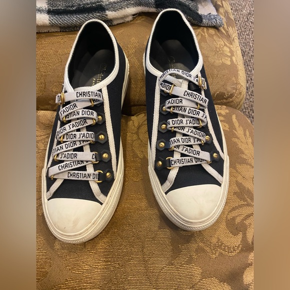 Christian Dior black  cotton canvas sneakers. Size 37.5. Great condition!! - Picture 1 of 6